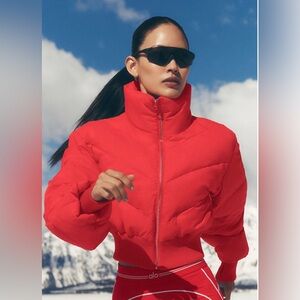 ALO Yoga Bold Red Cropped Atmosphere Puffer